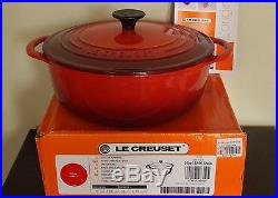 NIB Le Creuset Signature Cast Iron 2.75-qt Round Dutch Oven cherry red shallow