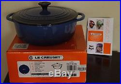 NIB Le Creuset Signature Cast Iron 2.75-qt Round Dutch Oven lapis blue shallow