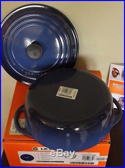 NIB Le Creuset Signature Cast Iron 2.75-qt Round Dutch Oven lapis blue shallow