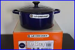 NIB Le Creuset Signature Cast Iron 3.5-qt Round Dutch Oven indigo blue casserole