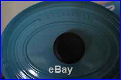 NIB Le Creuset Signature Cast Iron 6.75-qt Oval Dutch Oven caribbean teal blue