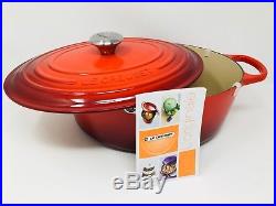 NIB Le Creuset Signature Cast Iron 8 qt Oval French (Dutch) Oven, Cherry Red