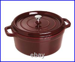 NIB Staub Cast Iron 9.0 qt Dutch Oven French Oven Cocotte with Lid GRENADINE