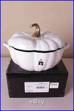 NIB WILLIAMS SONOMA Staub Cast Iron 3.5-qt Pumpkin Cocotte Oven 3 1/2 white