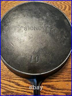 NICE! SIDNEY (Pre-Wagner) #10 Cast Iron Skillet, Restored