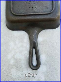 NO RESERVE Rare Griswold Cast Iron Toy Sample Square Pan Skillet #775