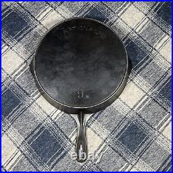 National #9 B Arc Logo Cast Iron Skillet withHeat Ring Original Antique Vintage