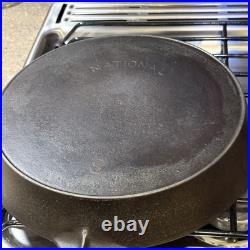 National Cast Iron Skillet #9 Restored Sits Flat