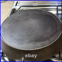 National Cast Iron Skillet #9 Restored Sits Flat