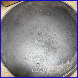 National Cast Iron Skillet #9 Restored Sits Flat