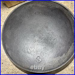 National Cast Iron Skillet #9 Restored Sits Flat