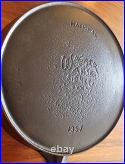 National Wagner Ware Sidney O #7 Cast Iron Skillet 1357-Fully Restored