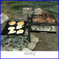 New Camp Chef Mountain Man Over Fire Grill Griddle Cooking Warming Adjust Height