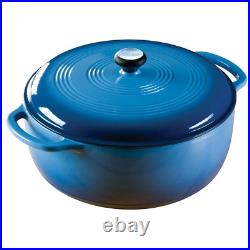 New Cast Iron 7.5 Quart Enamel Dutch Oven, Blue, Free Fast Shipping