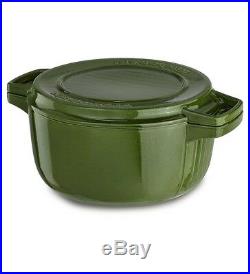 New KitchenAid Cast Iron Professional Cookware KCPI40CRIG Green 4-Qt Casserole