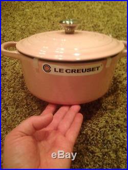 New Le Creuset Chiffon Pink Signature Cast Iron 3.5 Qt. Round Oven Rare