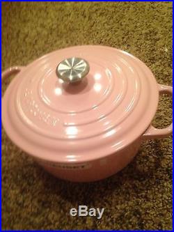 New Le Creuset Chiffon Pink Signature Cast Iron 3.5 Qt. Round Oven Rare