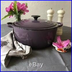 New Le Creuset Enameled Cast Iron Round Dutch Oven, 5.5 Quart 5 1/2 CASSIS RARE