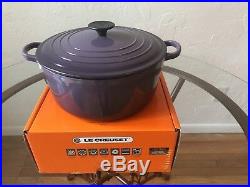 New Le Creuset Enameled Cast Iron Round Dutch Oven, 5.5 Quart 5 1/2 CASSIS RARE