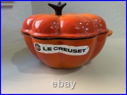 (New) Le Creuset Flame Pumpkin Enameled Cast Iron Dutch Oven Cocotte 2.25 qt