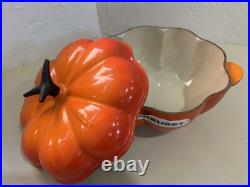 (New) Le Creuset Flame Pumpkin Enameled Cast Iron Dutch Oven Cocotte 2.25 qt