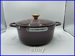 New Le Creuset Signature 5.5-Qt. Round Dutch Oven Fig NIB