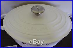 New Le Creuset Signature Cast Iron 6.75-qt Oval Dutch Oven shiny white 6 3/4