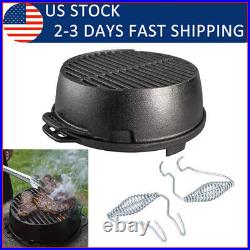 New Lodge Cast Iron 12 Camping Round Kickoff Grill, USA Shipping
