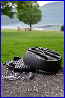 New Lodge Cast Iron 12 Camping Round Kickoff Grill, USA Shipping