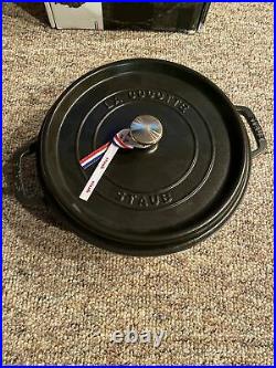 New Staub 4-Quart Round La Cocotte (Matte Black) Enameled Cast Iron Dutch Oven