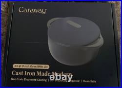 New caraway 6.5qt round Cast iron dutch oven midnight blue