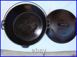 Nice Rare Vintage Wagner Ware Sidney -O- No. 10 Drip Drop Roaster #1270 with Lid