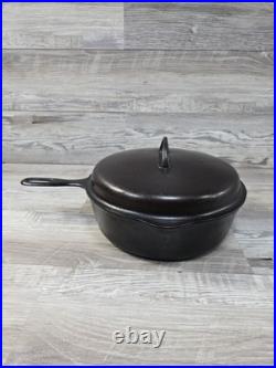 No. 8 Griswold Iron Mountain Chicken Pan Deep Skillet 1034 & Lid 1035 Cast Iron