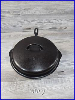 No. 8 Griswold Iron Mountain Chicken Pan Deep Skillet 1034 & Lid 1035 Cast Iron No. 8 Griswold Iron Mountain Chicken Pan Deep Skillet 1034 & Lid 1035 Cast Iron