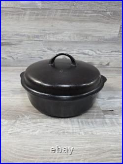 No. 8 Griswold Iron Mountain Chicken Pan Deep Skillet 1034 & Lid 1035 Cast Iron