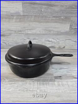 No. 8 Griswold Iron Mountain Chicken Pan Deep Skillet 1034 & Lid 1035 Cast Iron