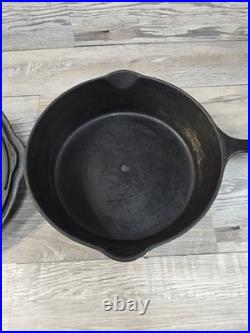 No. 8 Griswold Iron Mountain Chicken Pan Deep Skillet 1034 & Lid 1035 Cast Iron No. 8 Griswold Iron Mountain Chicken Pan Deep Skillet 1034 & Lid 1035 Cast Iron