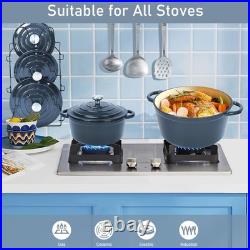 Nonstick Enameled Cast Iron Cookware Set- 9 Pieces Dutch Oven Pot with Lid fo