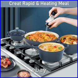 Nonstick Enameled Cast Iron Cookware Set- 9 Pieces Dutch Oven Pot with Lid fo