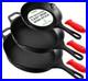 Nutrichef Nonstick Pans Set Cast Iron Skillet With Silicone Handle, 8, 10 & 12
