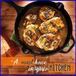 Nutrichef Nonstick Pans Set Cast Iron Skillet With Silicone Handle, 8, 10 & 12