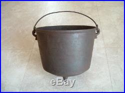Old Cast Iron No. #6 Bean Pot Cowboy Kettle Cauldron drum 7 tall x 8 1/8 dia