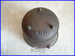 Old Cast Iron No. #6 Bean Pot Cowboy Kettle Cauldron drum 7 tall x 8 1/8 dia