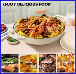 Olla hierro fundido esmaltada 3.8QT con tapa horno guisos y asados, Nuevo