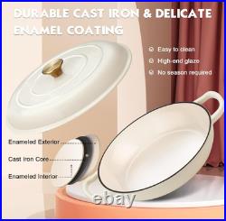 Olla hierro fundido esmaltada 3.8QT con tapa horno guisos y asados, Nuevo
