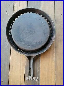 PRE-GRISWOLD ODORLESS SKILLET CAST IRON withPATENT DATE OCT 17, 1893