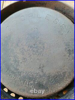 PRE-GRISWOLD ODORLESS SKILLET CAST IRON withPATENT DATE OCT 17, 1893