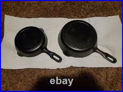 Pair Of Rare Griswold Iron Mountain Edition Cast Iron Skillets #3 And #5