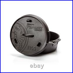 Petromax Cast Iron Dutch Oven for Campfire or Home Kitchen, Flat Base