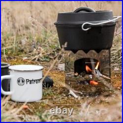 Petromax Cast Iron Dutch Oven for Campfire or Home Kitchen, Pre-Seasoned, 3 Legs